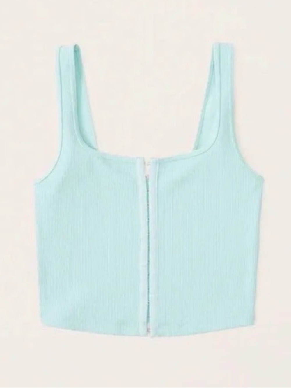 Abercrombie & Fitch Mint Seamless Rib Fabric Hook and Eye Tank